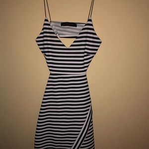 Knee length stripped summer dress